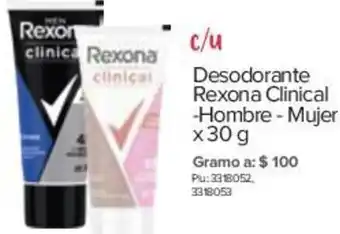 Desodorante Rexona Clinical Hombre-Mujer 30g