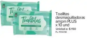Super Inter Toallitas Desmaquilladores ampm Plus 2x10und oferta