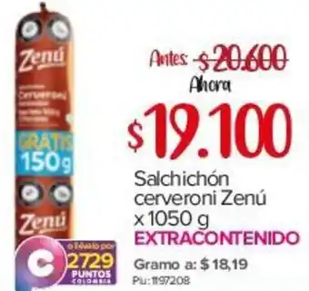 Super Inter Salchichón Cerveroni Zenú 1050g oferta