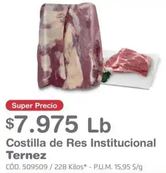 Makro Ternez Costilla de Res Institucional oferta