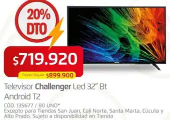 Makro Challenger Televisor Led 32" Bt Android T2 oferta