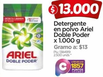 Surtimax Detergente en Polvo Ariel Doble Poder 1000g oferta