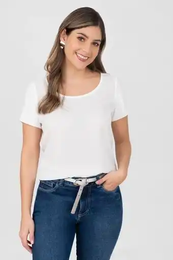 Unipunto Blusa manga corta escote redondo en chifón oferta