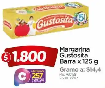 Surtimax Margarina Gustosita Barra 125g oferta