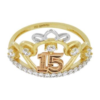 Kevin's Joyeros Anillo en oro amarillo de 18 kilates, con zircones oferta