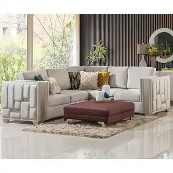 Muebles Jamar Sala en l clapton velvet crudo oferta