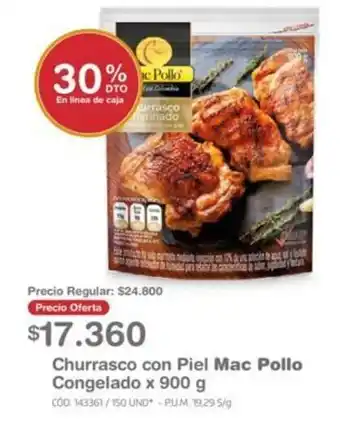 Makro Churrasco con Piel Mac Pollo Congelado x 900g oferta