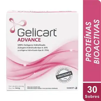 Superdroguería Olímpica Gelicart advance colágeno hidrolizado y proteínas activas 30 sobres oferta