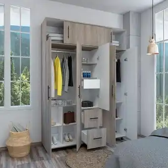 Éxito Closet alana, humo y blanco, con gran capacidad de almacenamiento oferta