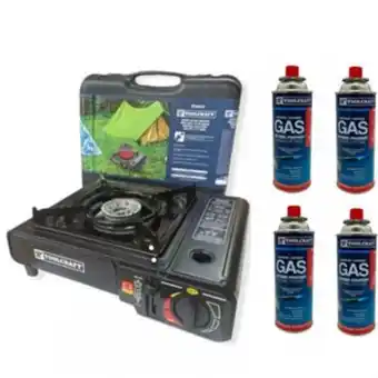 Linio Estufa de gas portátil camping + 4 tanques butano oferta