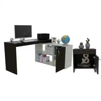 Combo oficina catriel, escritorio + mesa de noche