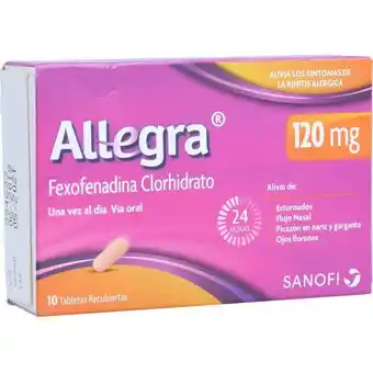 Cruz verde Allegra 120mg caja x 10 tabletas recubierta oferta