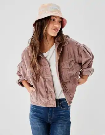American Eagle Chaqueta ae crop de pana oferta