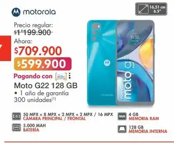 Metro Moto g22 128 gb oferta