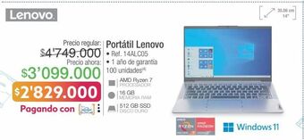 Jumbo Computador portátil lenovo oferta