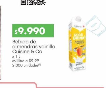 Jumbo Bebida de almendras cuisine & co x 1l oferta