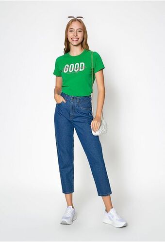 ELA Jean mom fit basico tiro alto. oferta