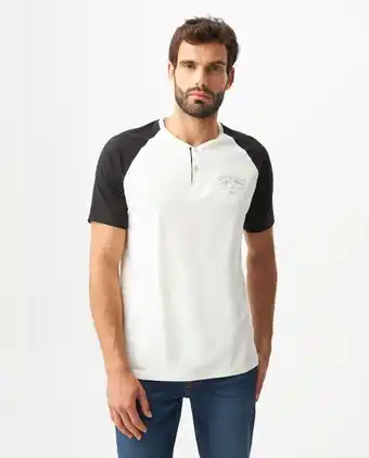 Chevignon Camiseta de hombre, slim fit cuello henley - bloques de color oferta
