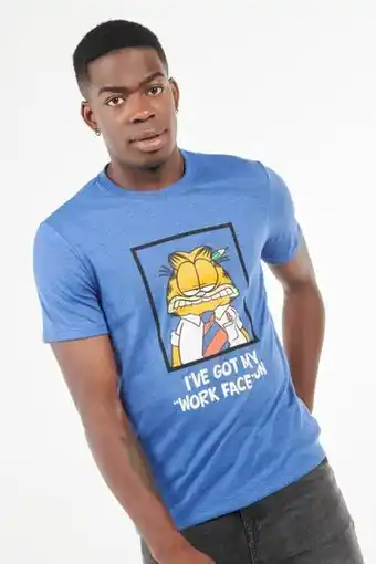 Koaj Camiseta azul medio con estampado de garfield y manga corta oferta