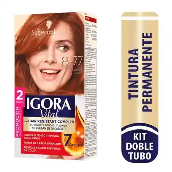 Superdroguería Olímpica Tinte igora vital kit doble tubo 8-77 cobrizo claro oferta