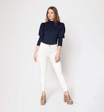 Studio F Blusa cuello tortuga manga 3/4 oferta