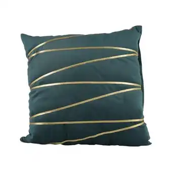 Cojin 45x45xcm esmeralda cuerda oro