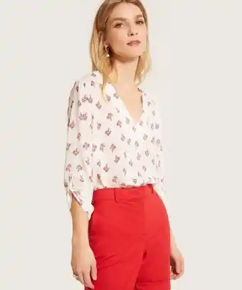Pat Primo Blusa manga 3/4 con escote v estampada oferta