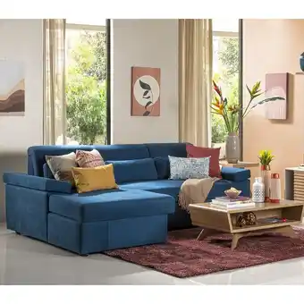 Muebles Jamar Sala en l holden lino kazan azul oferta