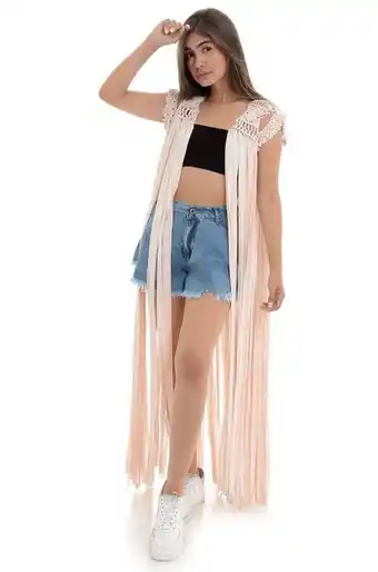 Joystaz Jeans Vestido o chaleco en macrame oferta