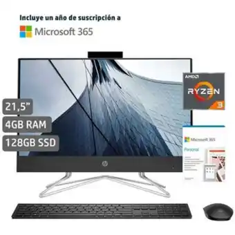 Linio Pc todo en uno aio hp 22-dd0522la amd ryzen 3 3250u ram 4g dd 128 ssd win 11 oferta