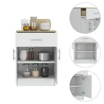 Éxito Organizador multiusos deneb, blanco y café claro, con dos puertas batientes oferta
