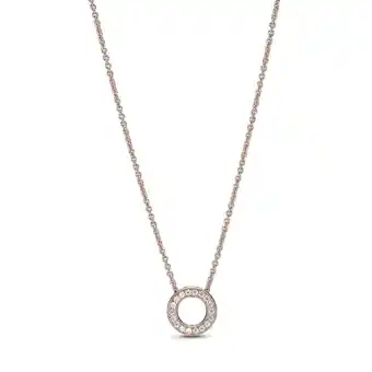 Pandora Collar collier círculo de pavé con logotipo pandora rosa oferta