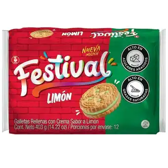 Merqueo Galletas festival limón x 12 oferta