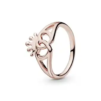 Pandora Anillo corazones entrelazados y corona oferta