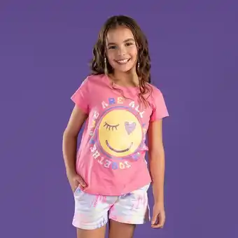 MIC Camiseta de niña, manga corta rosada de mic oferta
