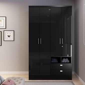 Muebles Jamar Closet sidney negro 120x206x46 * oferta