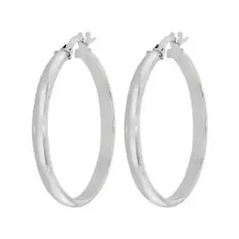 Kevin's Joyeros Candongas en oro blanco de 18 kilates, 1/2 caña oferta