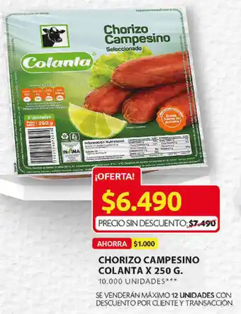 Ara Chorizo Campesino Colanta 250g oferta