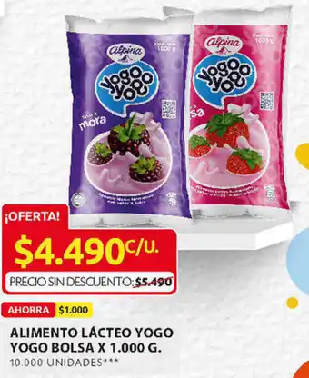 Ara Alimento Lácteo Yogo Yogo Bolsa 1000g oferta
