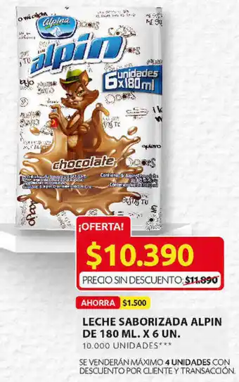 Ara Leche Saborizada Alpin de 180ml x 6un oferta