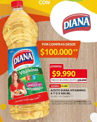 Ara Aceite Diana Vitaminas A Y D 900ml oferta