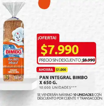 Ara Pan Integral Bimbo 650g oferta