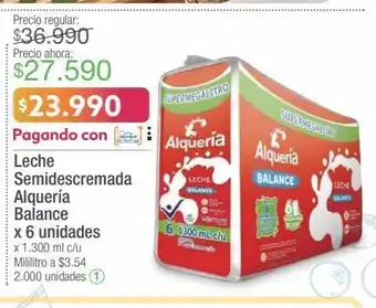 Jumbo Leche semidescremada alquería balance x 6 unidades oferta