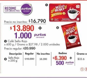 Metro Café sello rojo x 600g oferta