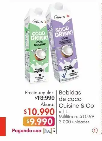 Metro Bebidas cuisine & co x 1l oferta
