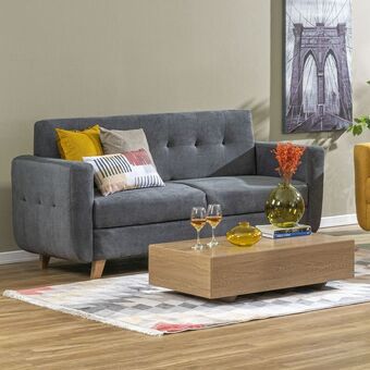 Muebles Jamar Sofá 3 puestos walcot lino plomo, natural oferta