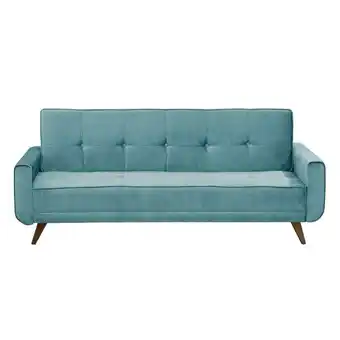 Muebles Jamar Sofá cama debby velvet suprema aqua, natural oscuro oferta