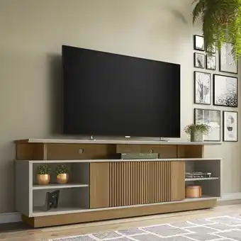Muebles Jamar Mesa de tv moscu natural, off white 200x66x38 oferta