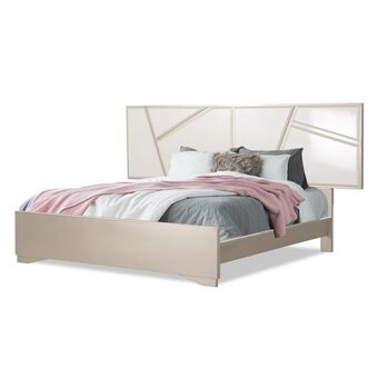 Muebles Jamar Cama king munich champaña, blanco perla oferta