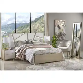 Muebles Jamar Alcoba doble munich blanco perla, champaña oferta
